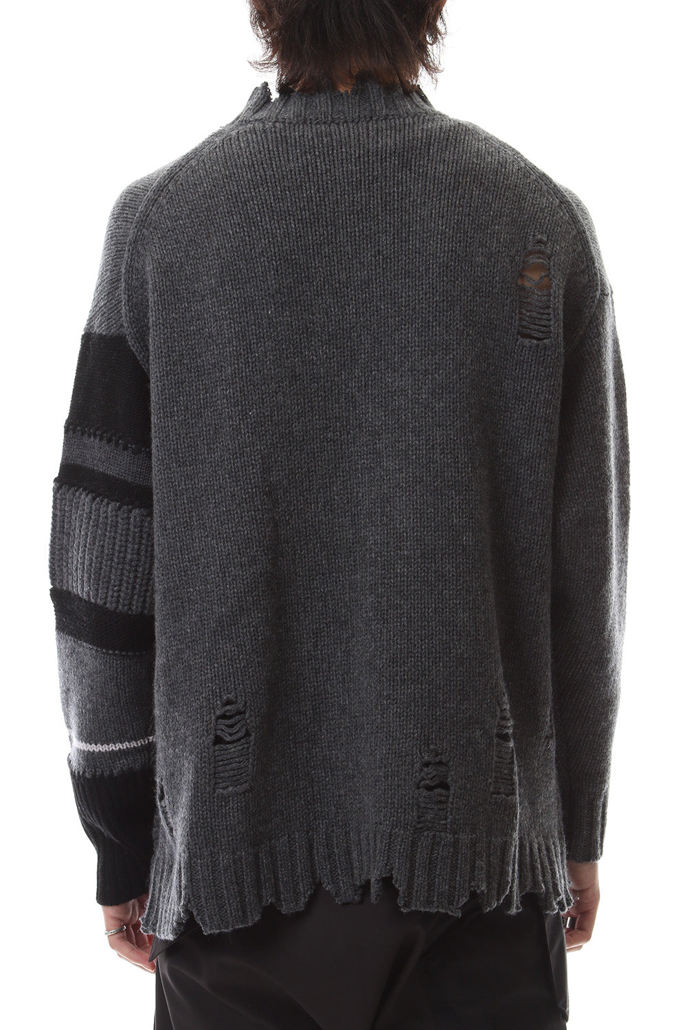 Sleeve Border Wool Cashmere Sweater