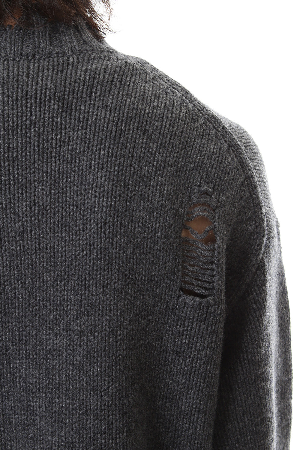 Sleeve Border Wool Cashmere Sweater