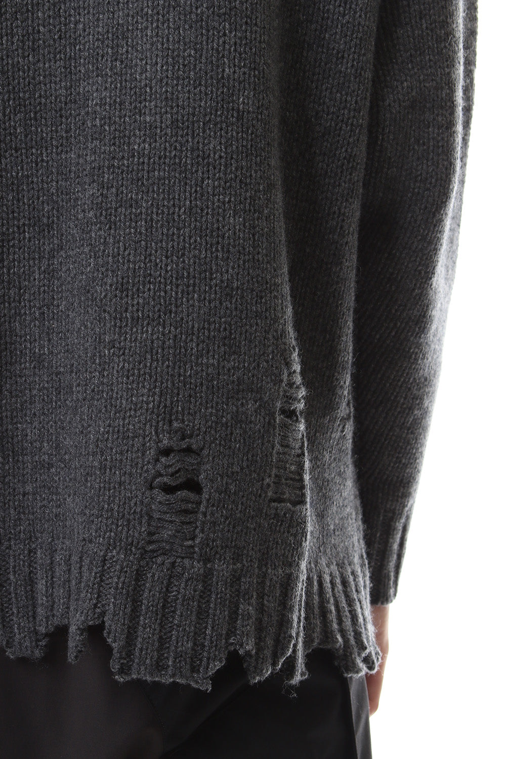 Sleeve Border Wool Cashmere Sweater