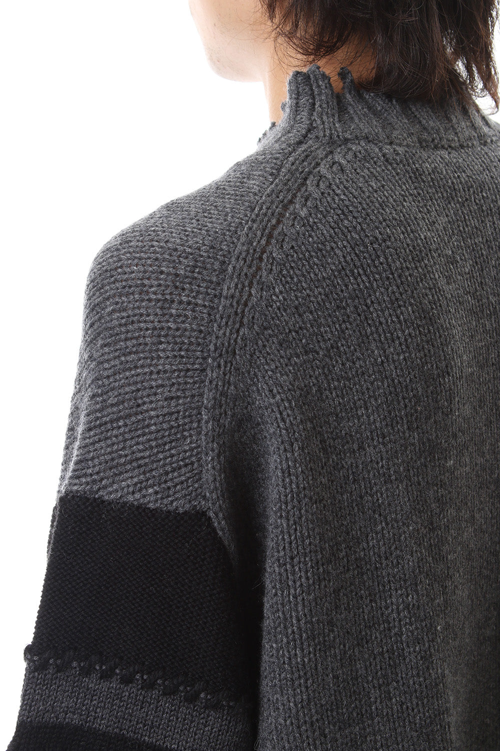 Sleeve Border Wool Cashmere Sweater