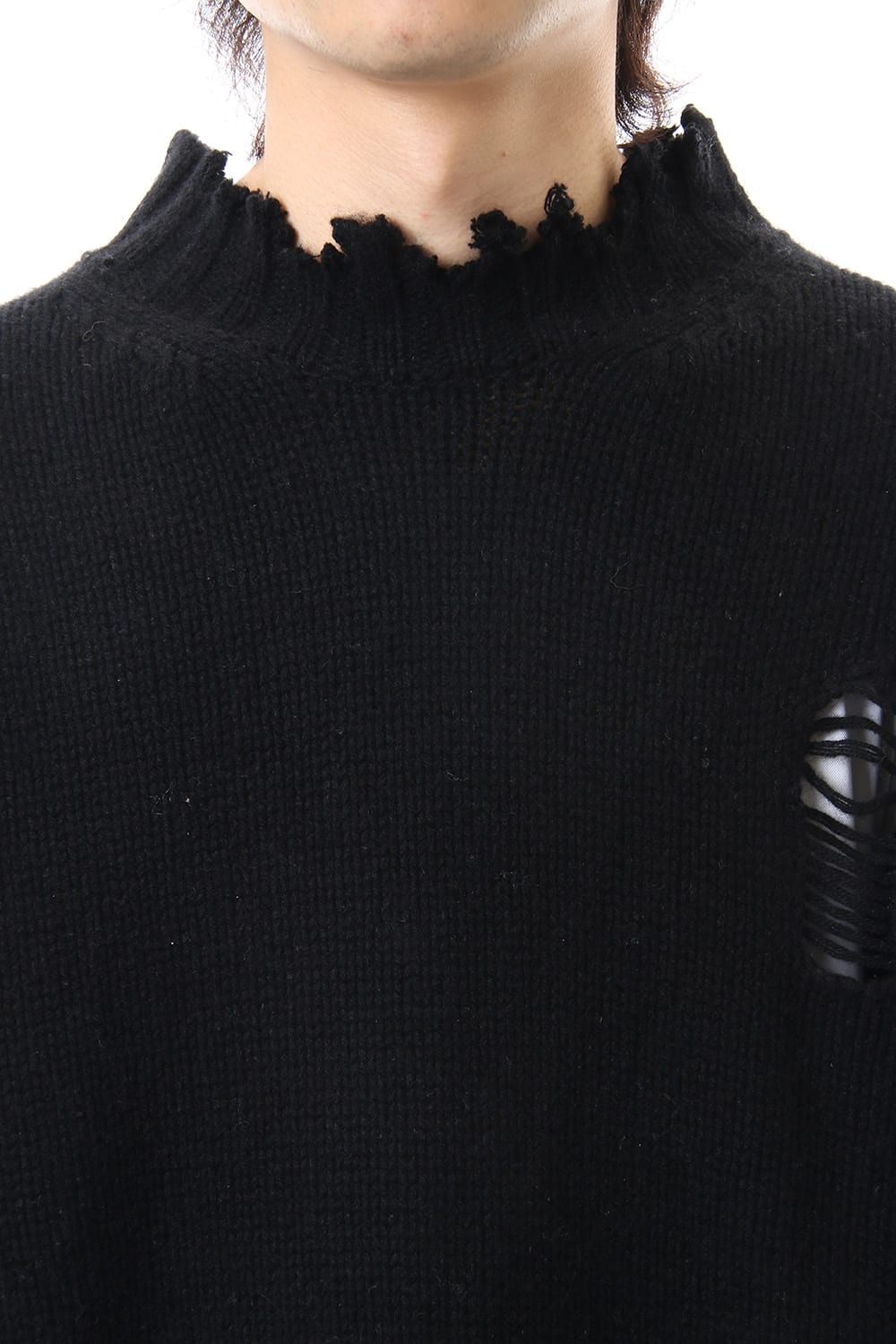 Sleeve Border Wool Cashmere Sweater