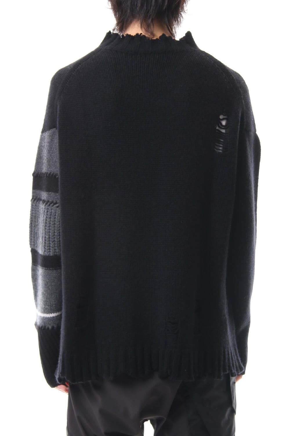 Sleeve Border Wool Cashmere Sweater