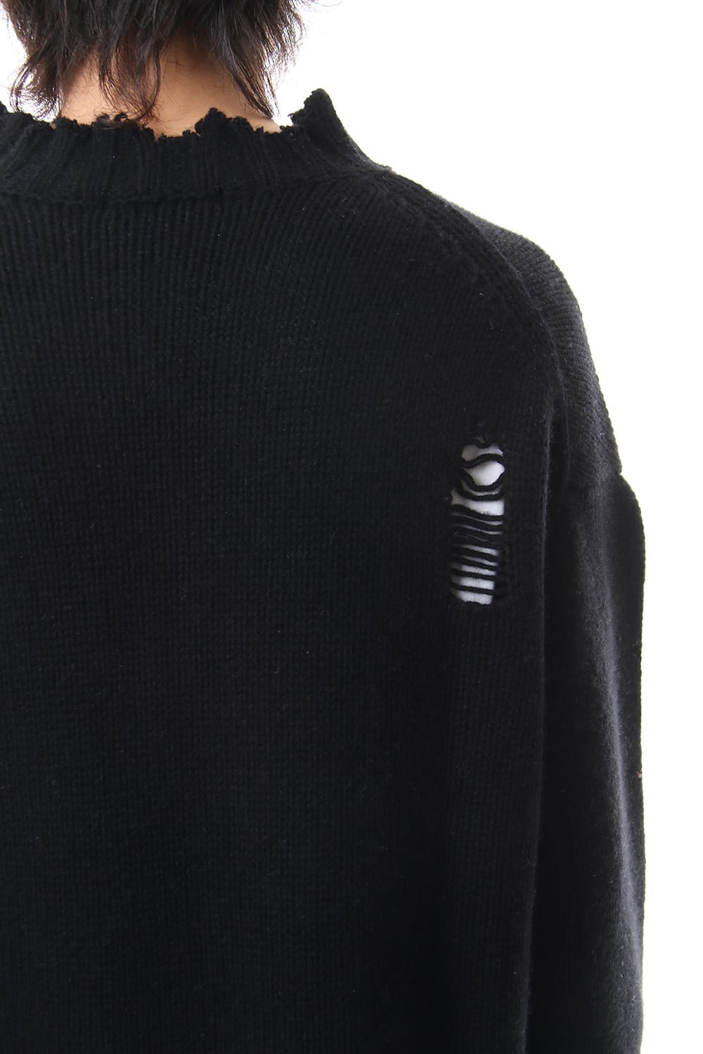 Sleeve Border Wool Cashmere Sweater