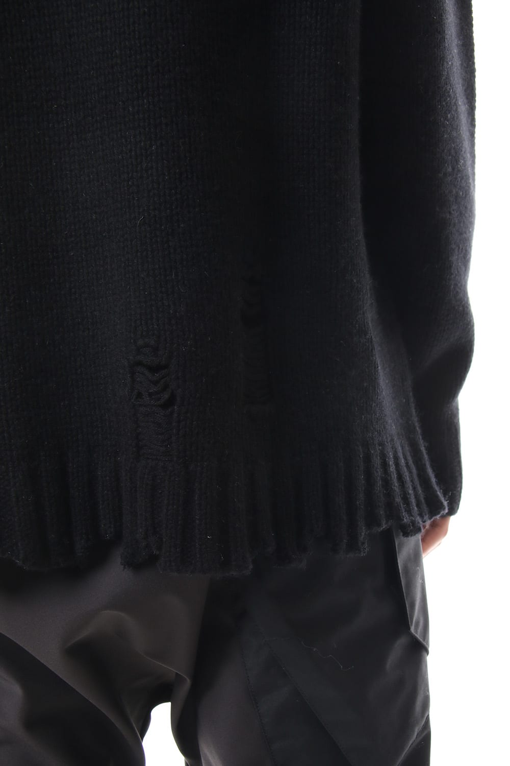 Sleeve Border Wool Cashmere Sweater