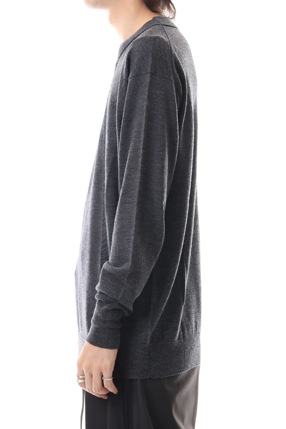 Fine merino Border Sleeve L/S Tshirt