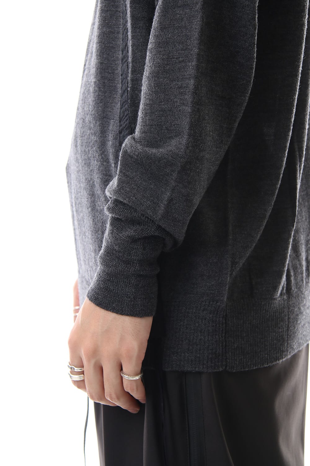 Fine merino Border Sleeve L/S Tshirt