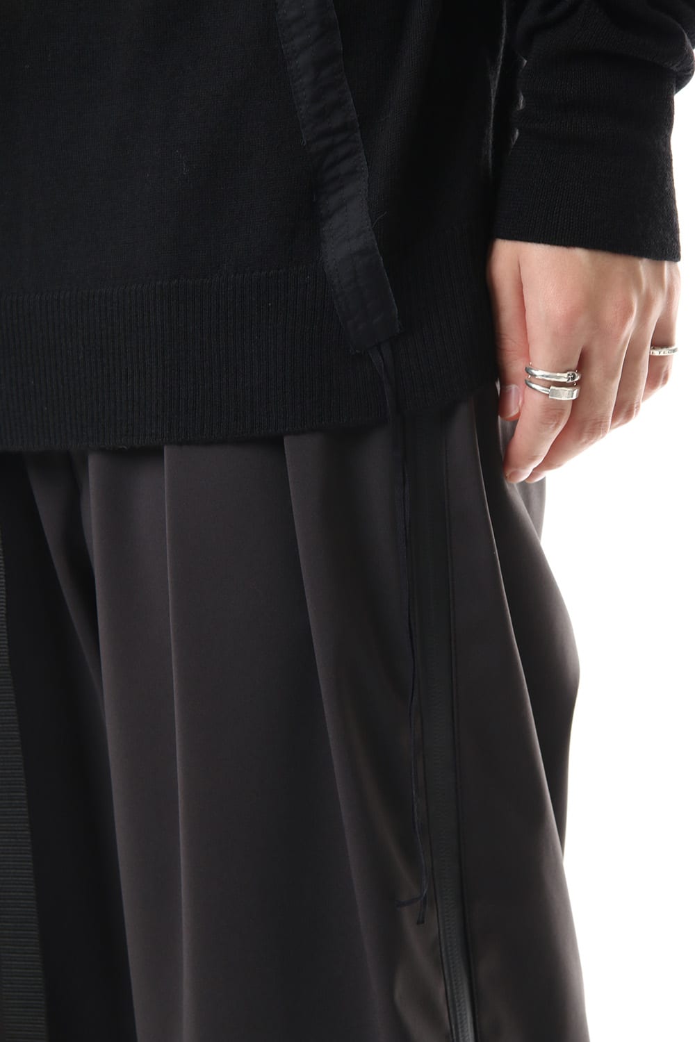 Fine merino Border Sleeve L/S Tshirt