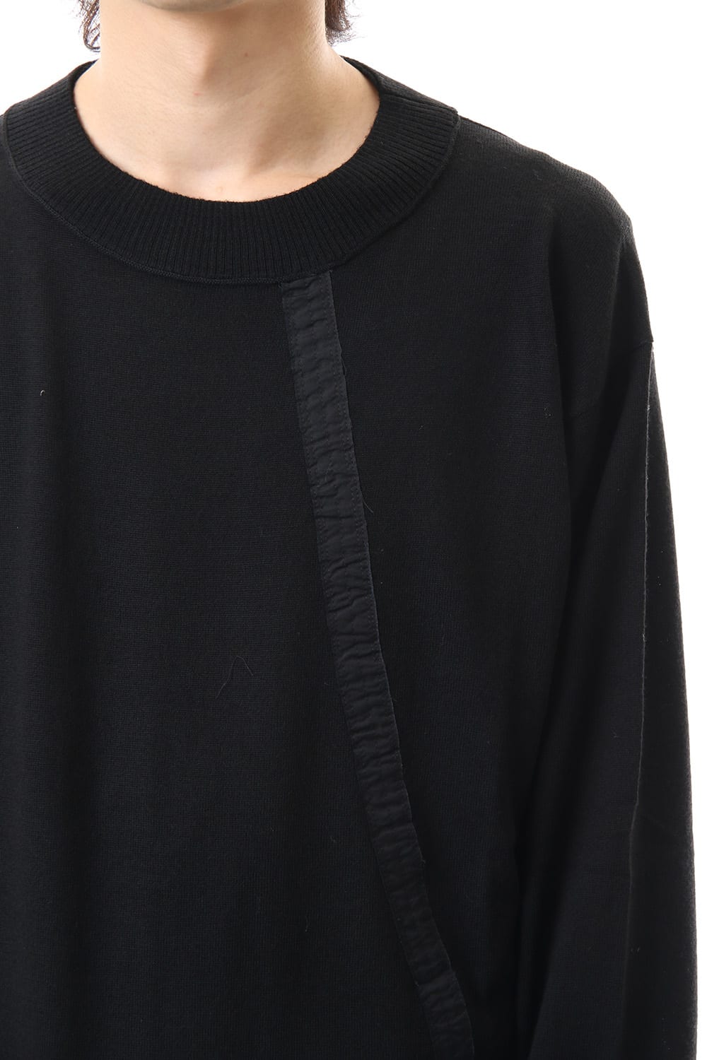Fine merino Border Sleeve L/S Tshirt