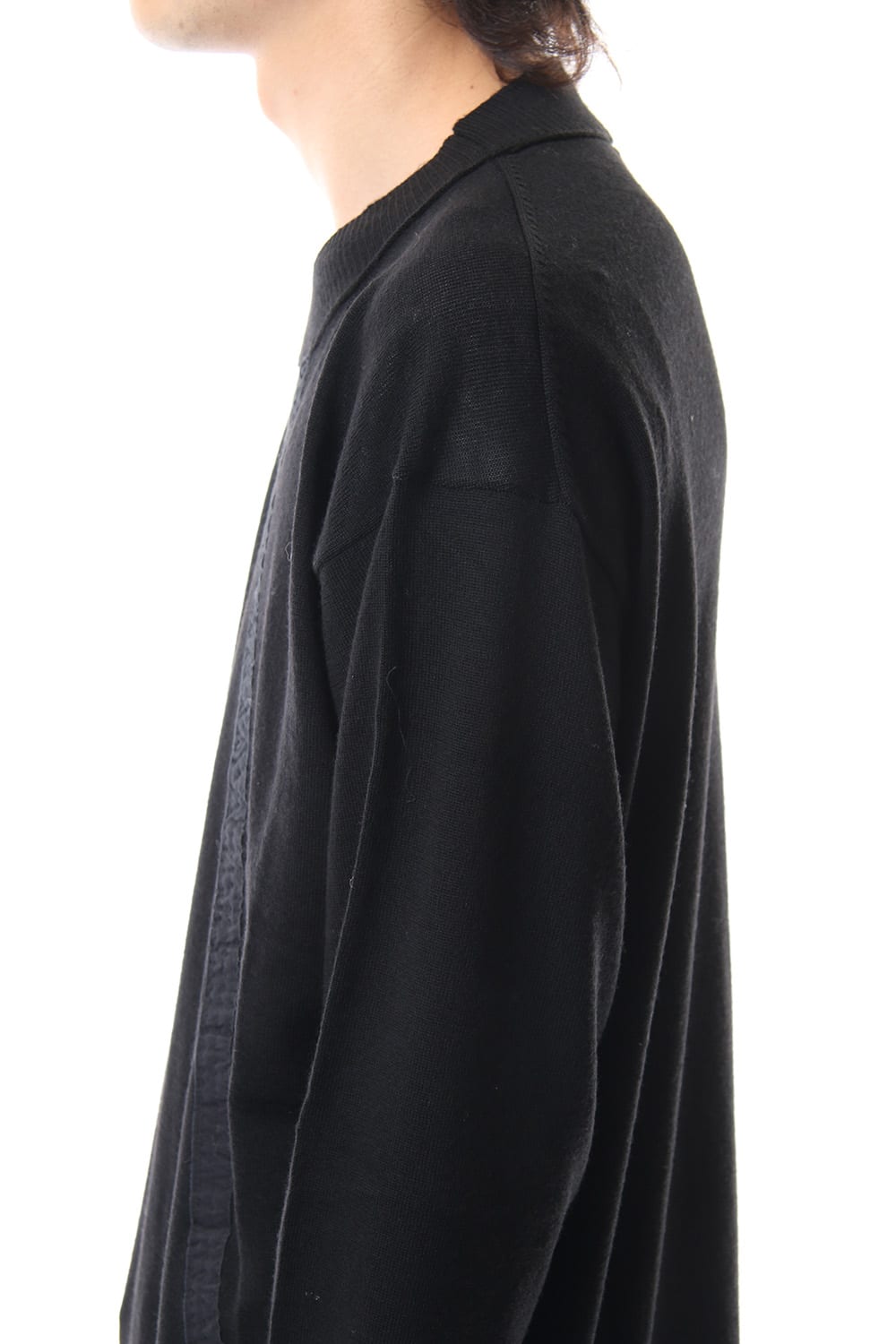 Fine merino Border Sleeve L/S Tshirt