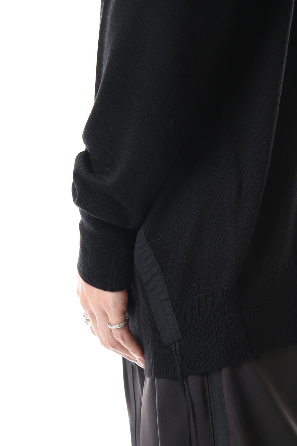 Fine merino Border Sleeve L/S Tshirt