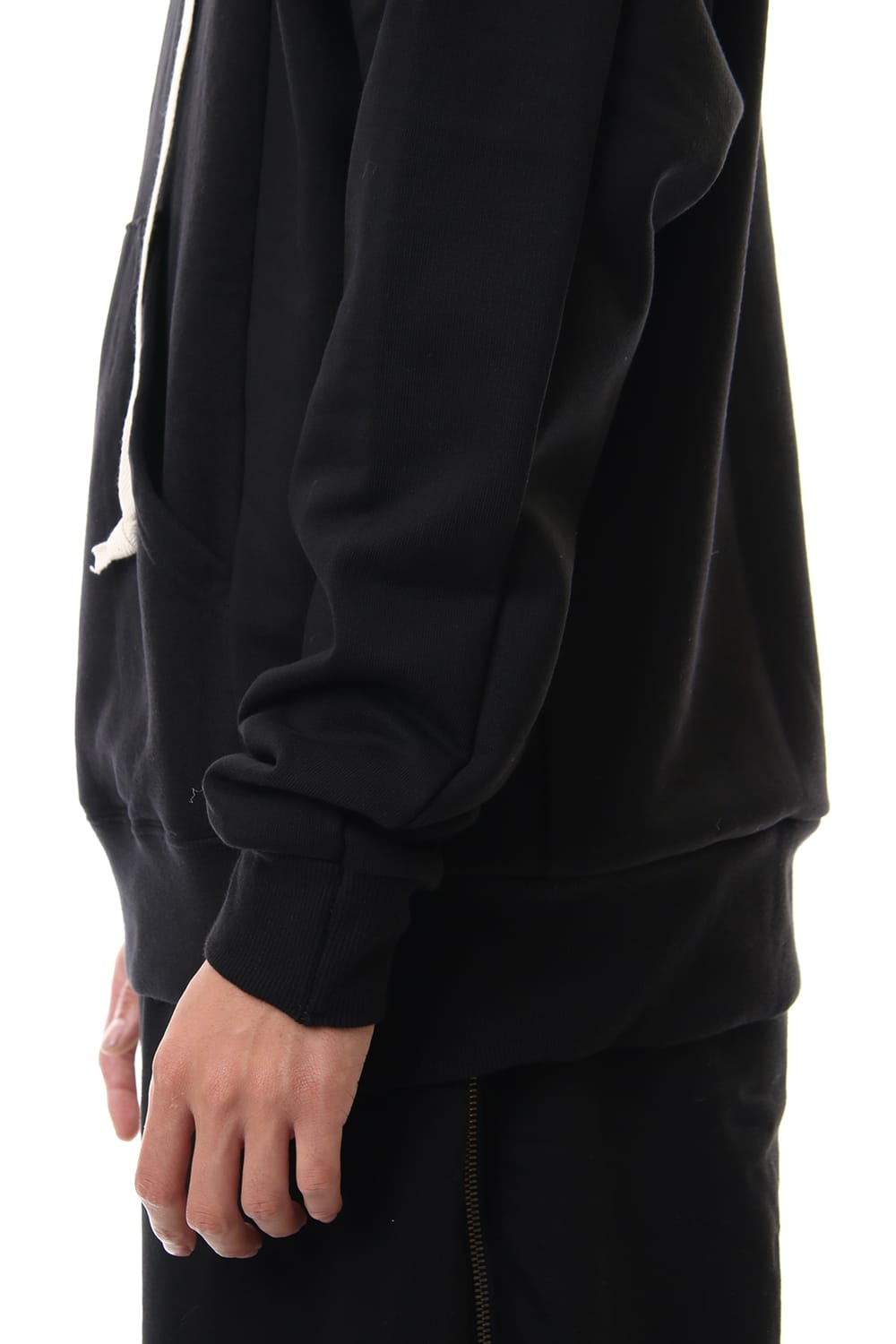 フリース ライニング コンビネーション フーディ Black