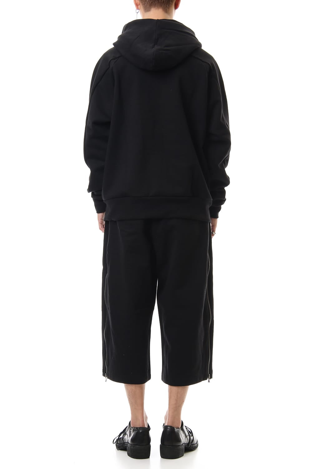 フリース ライニング コンビネーション フーディ Black