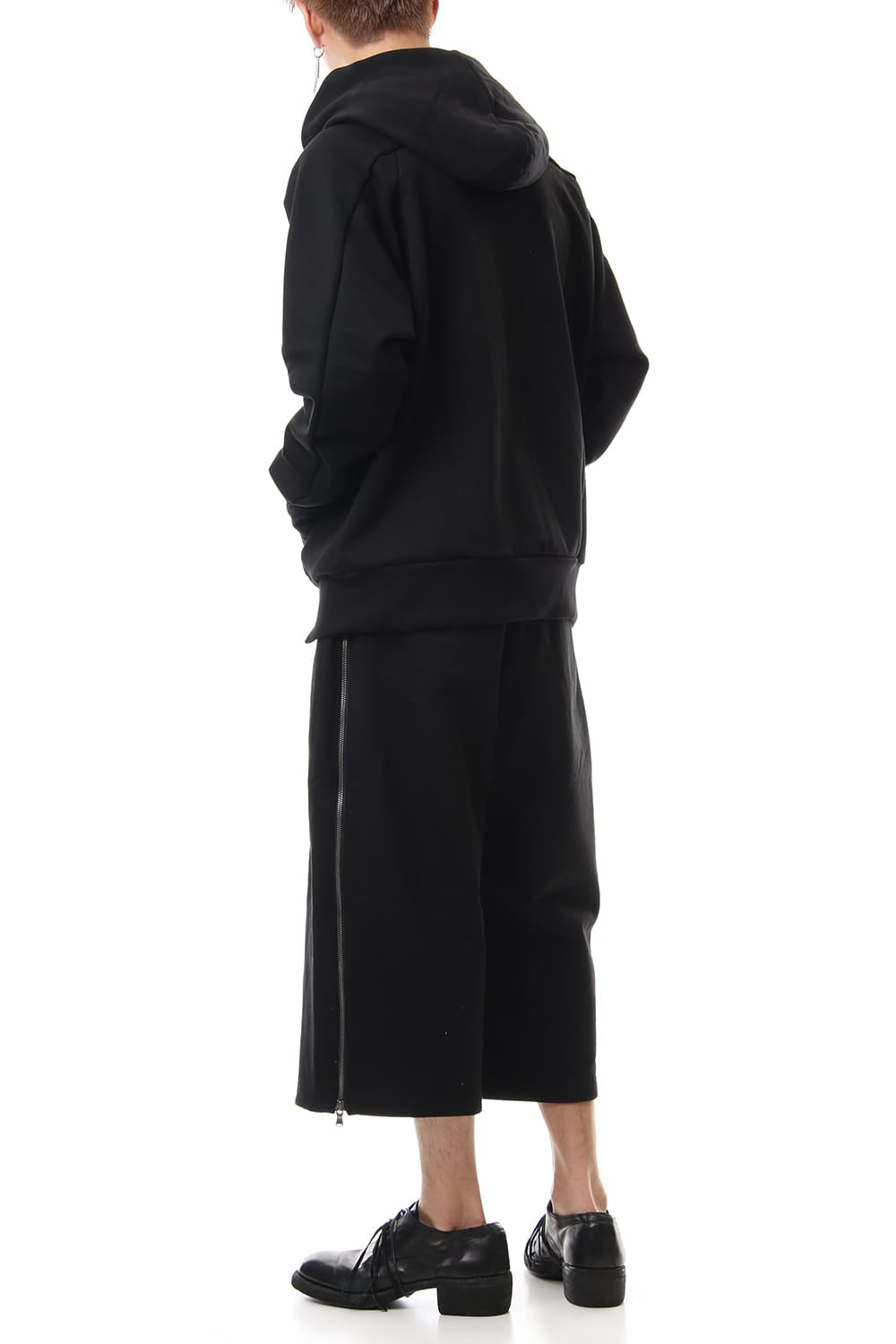 フリース ライニング コンビネーション フーディ Black