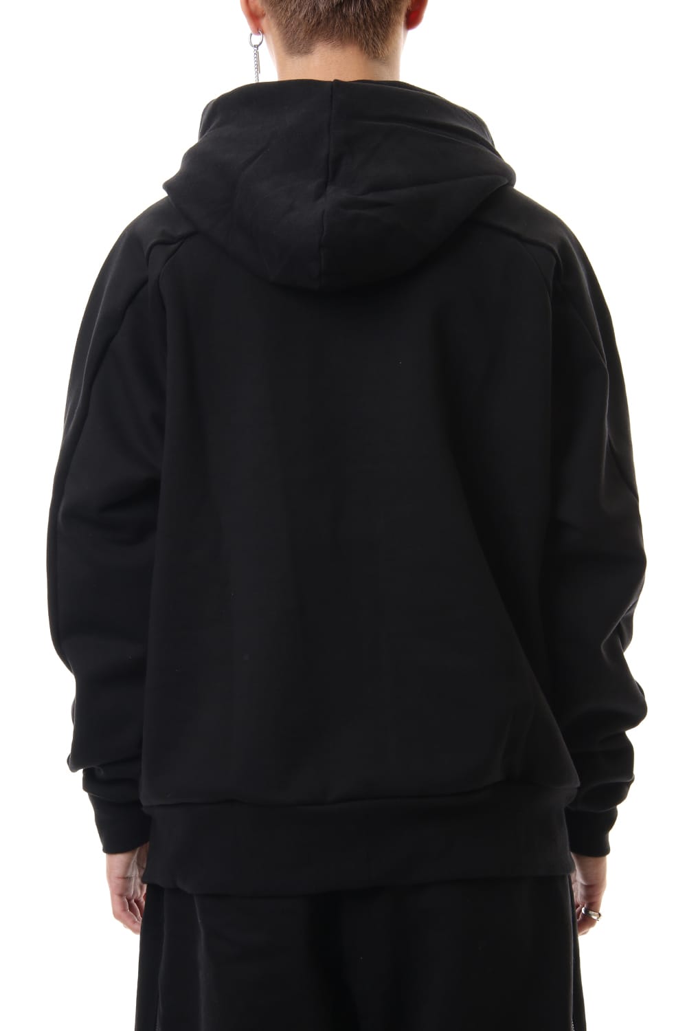 フリース ライニング コンビネーション フーディ Black