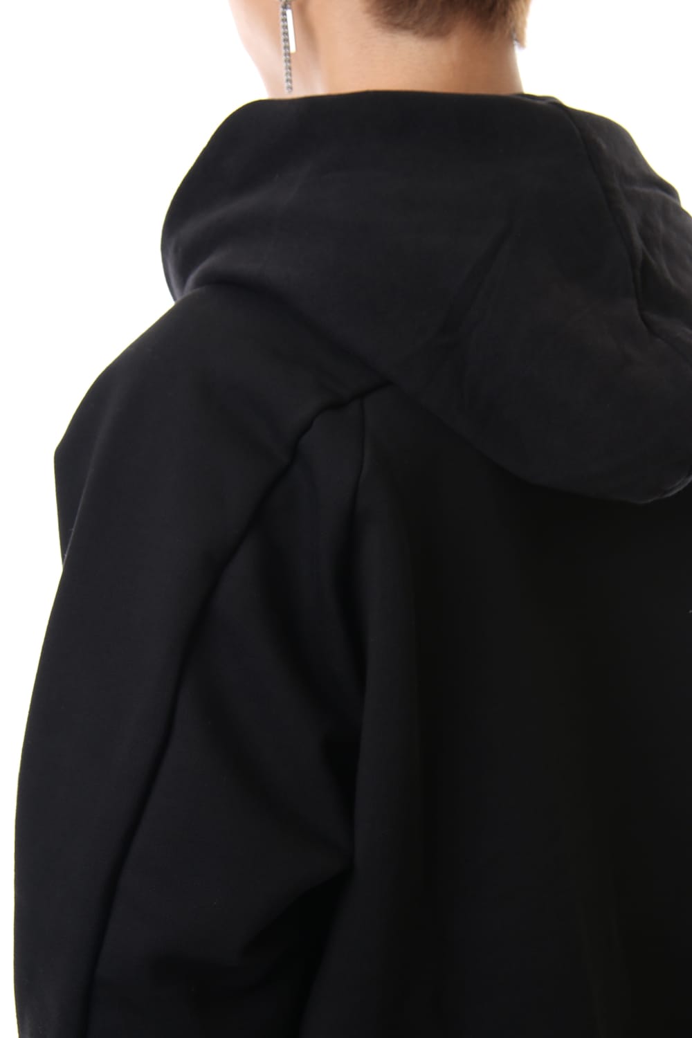 フリース ライニング コンビネーション フーディ Black