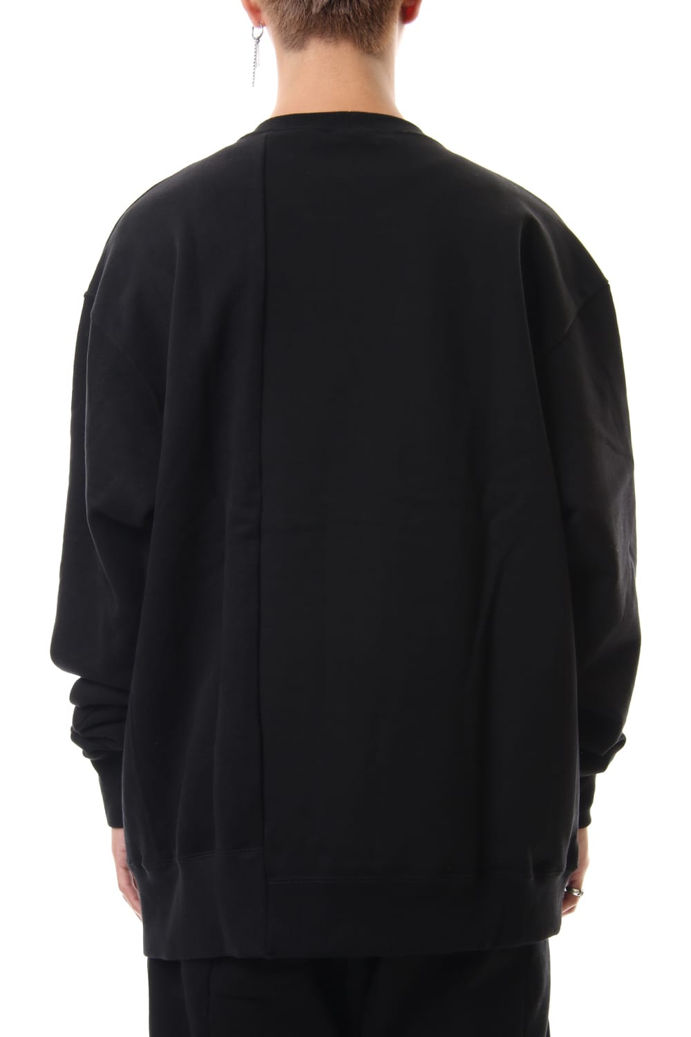 Fleece Lining Combination Pullover - Black