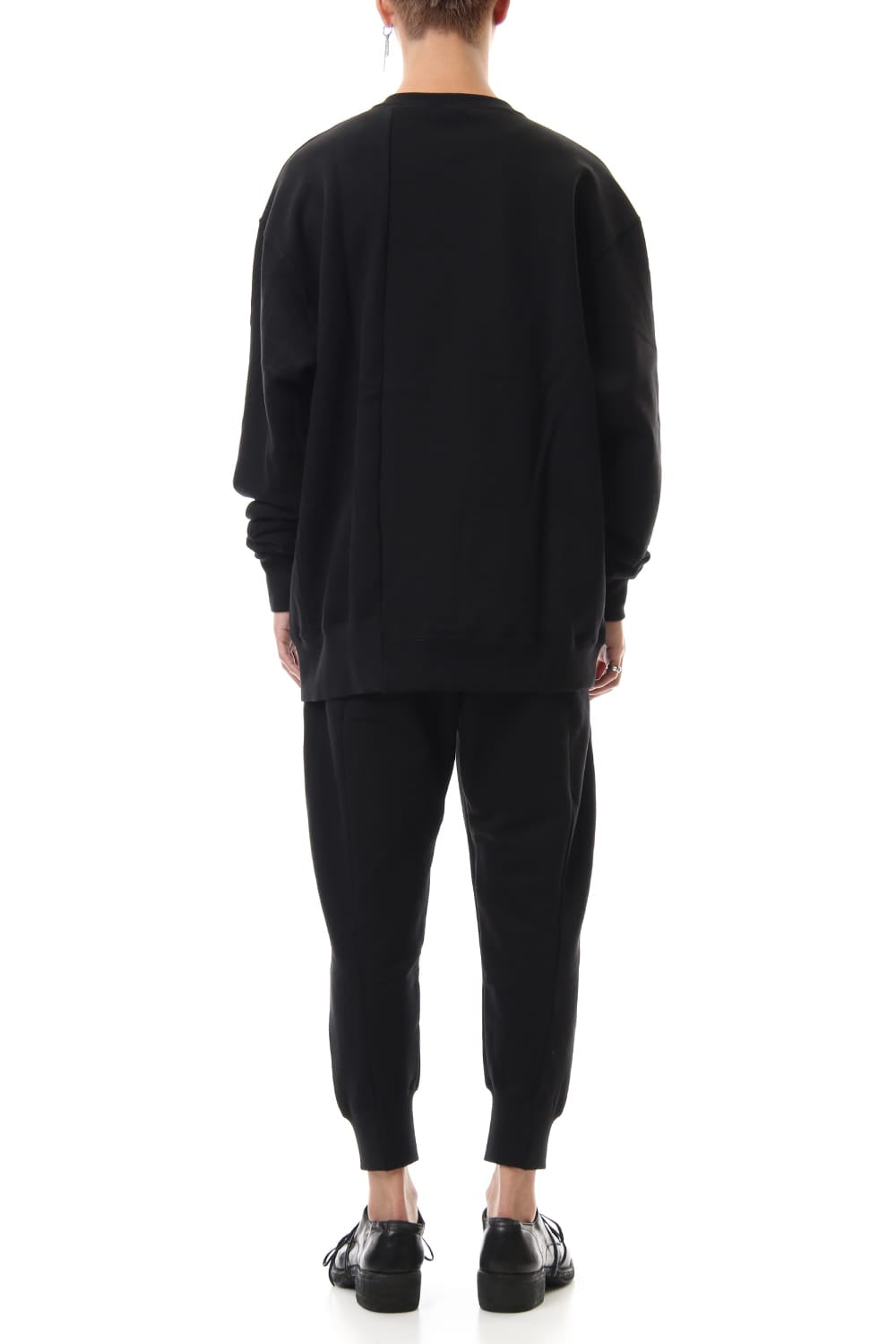 Fleece Lining Combination Pullover - Black
