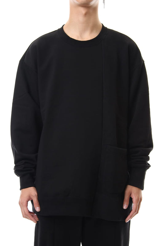 Fleece Lining Combination Pullover - Black