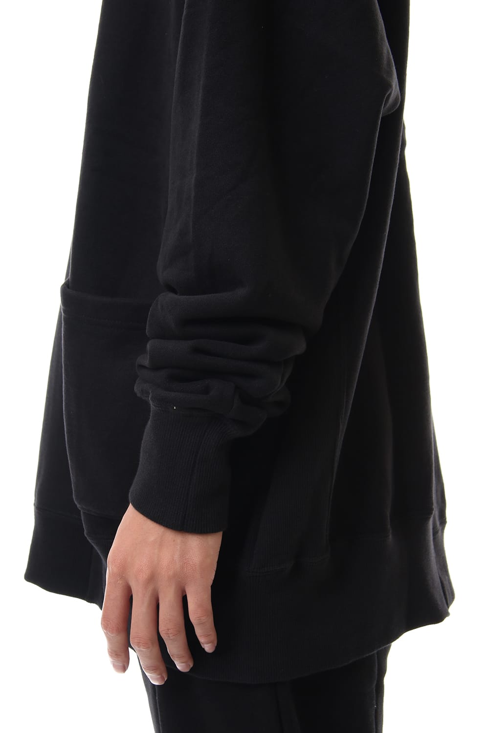 Fleece Lining Combination Pullover - Black