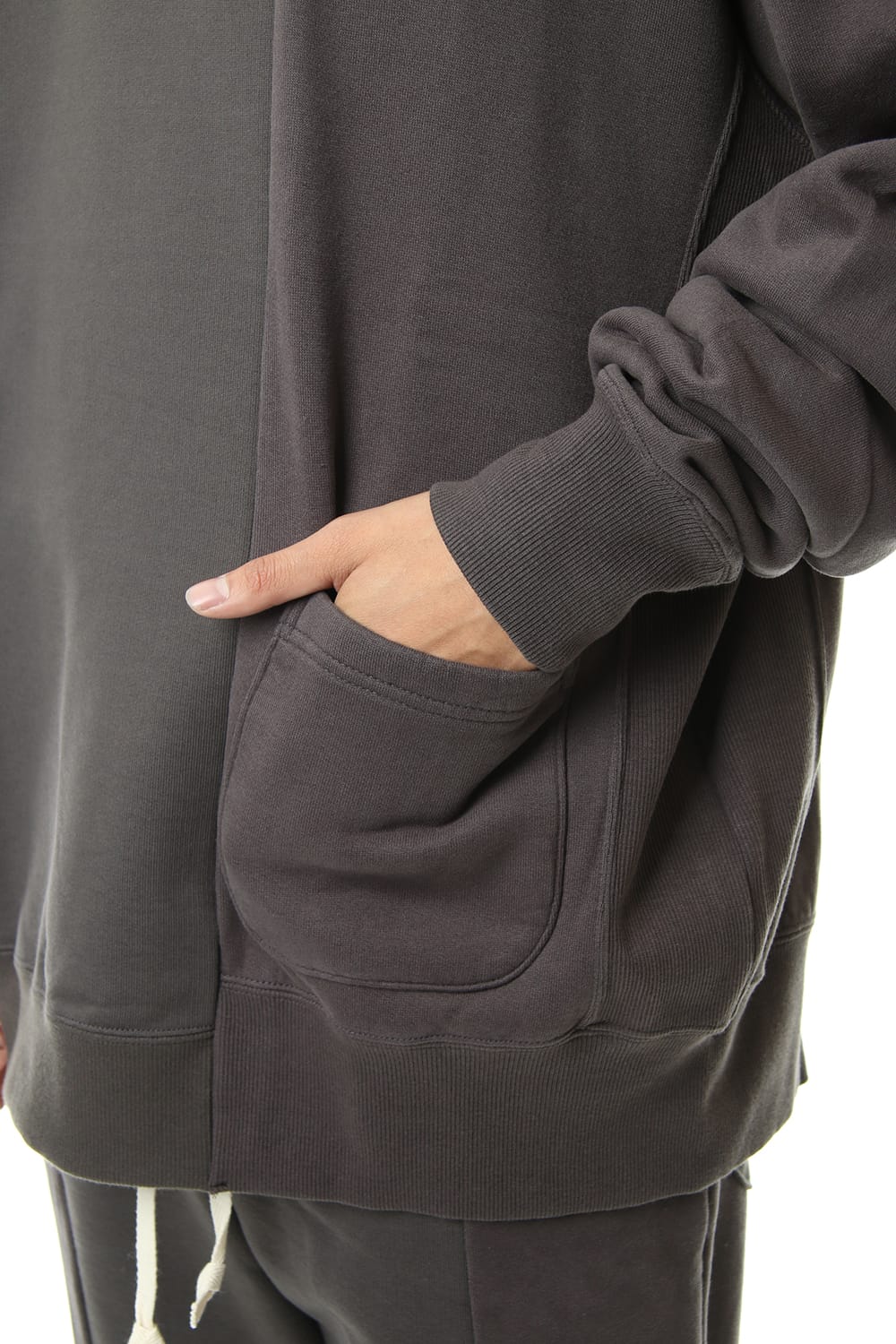 Fleece Lining Combination Pullover - Gray