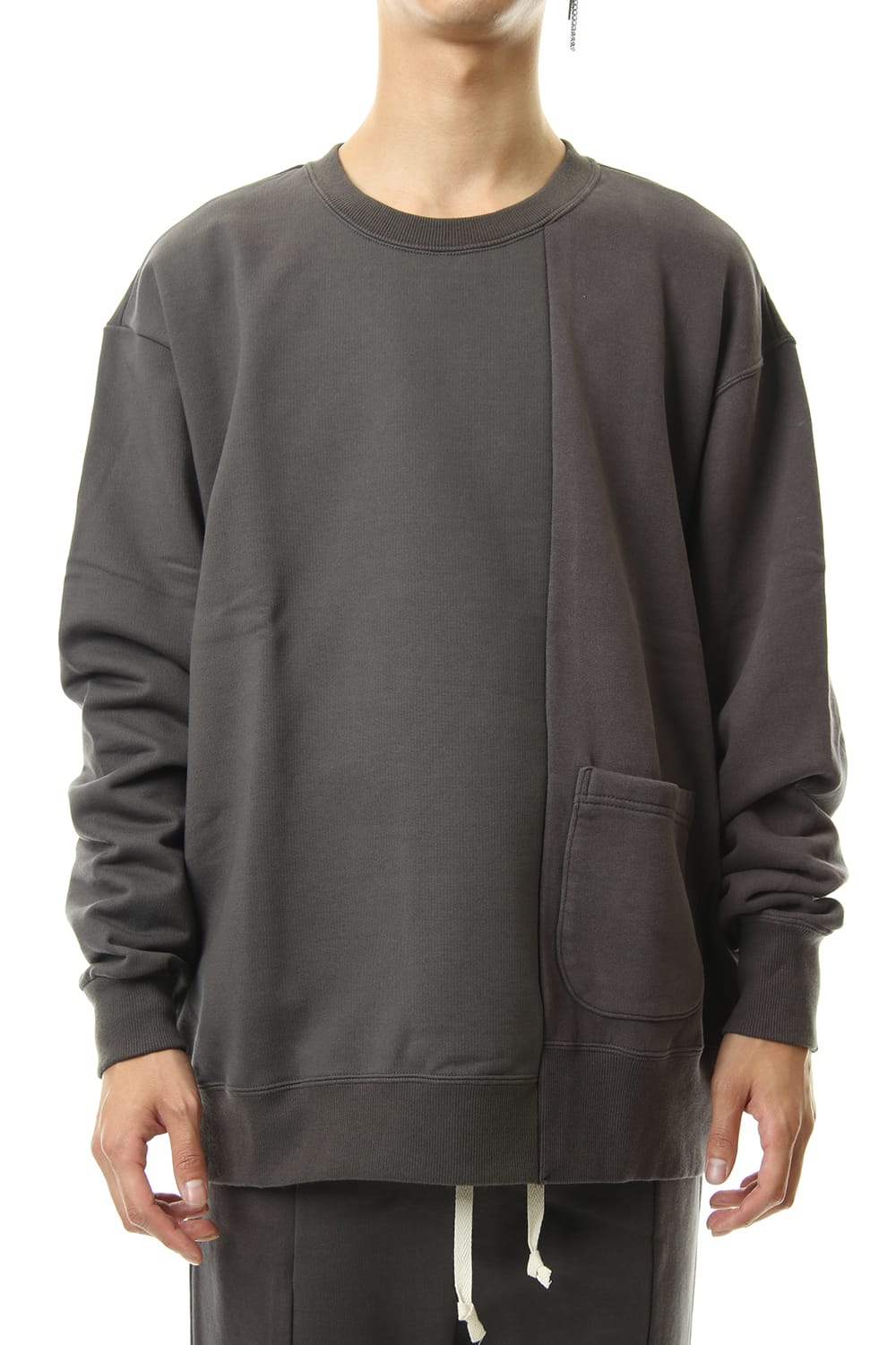 Fleece Lining Combination Pullover - Gray