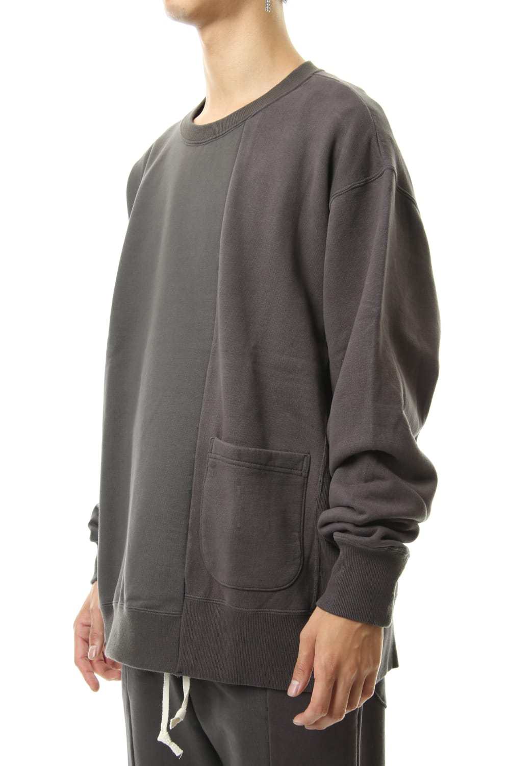 Fleece Lining Combination Pullover - Gray
