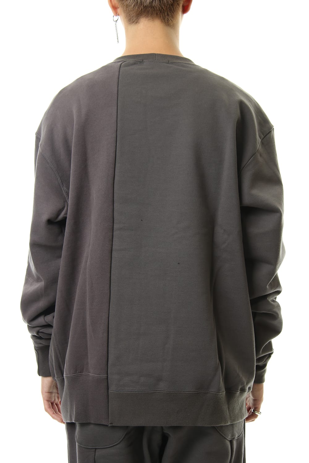 Fleece Lining Combination Pullover - Gray