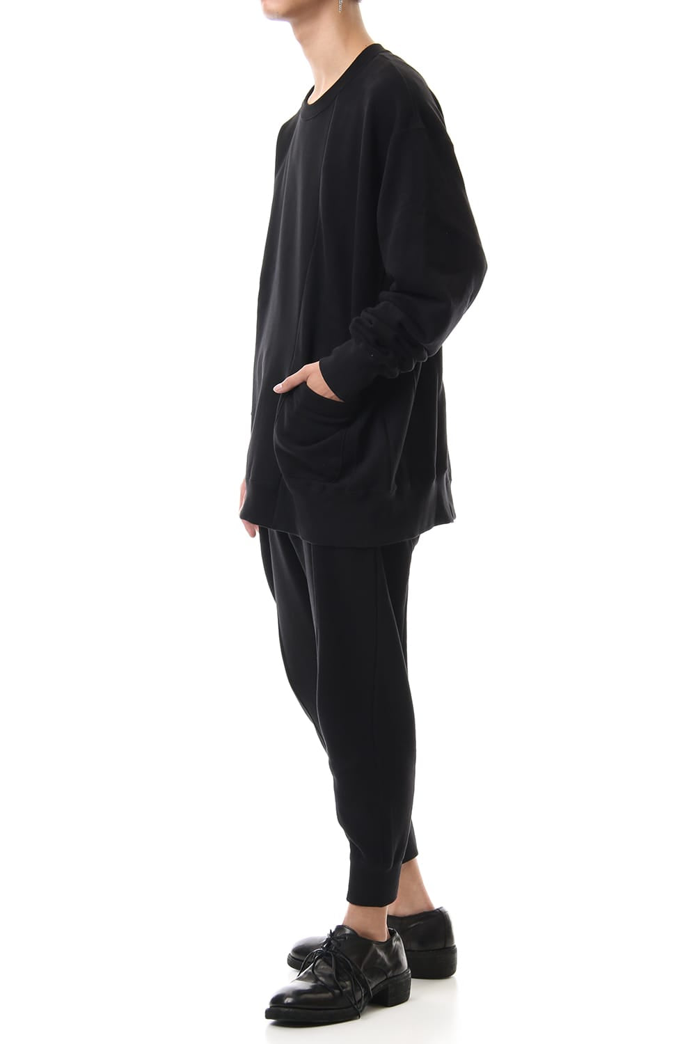 Fleece Lining Combination Pants - Black