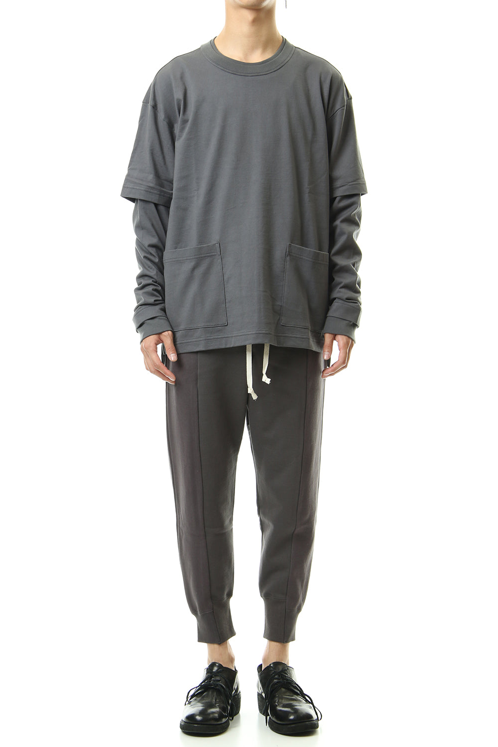 Fleece Lining Combination Pants - Gray