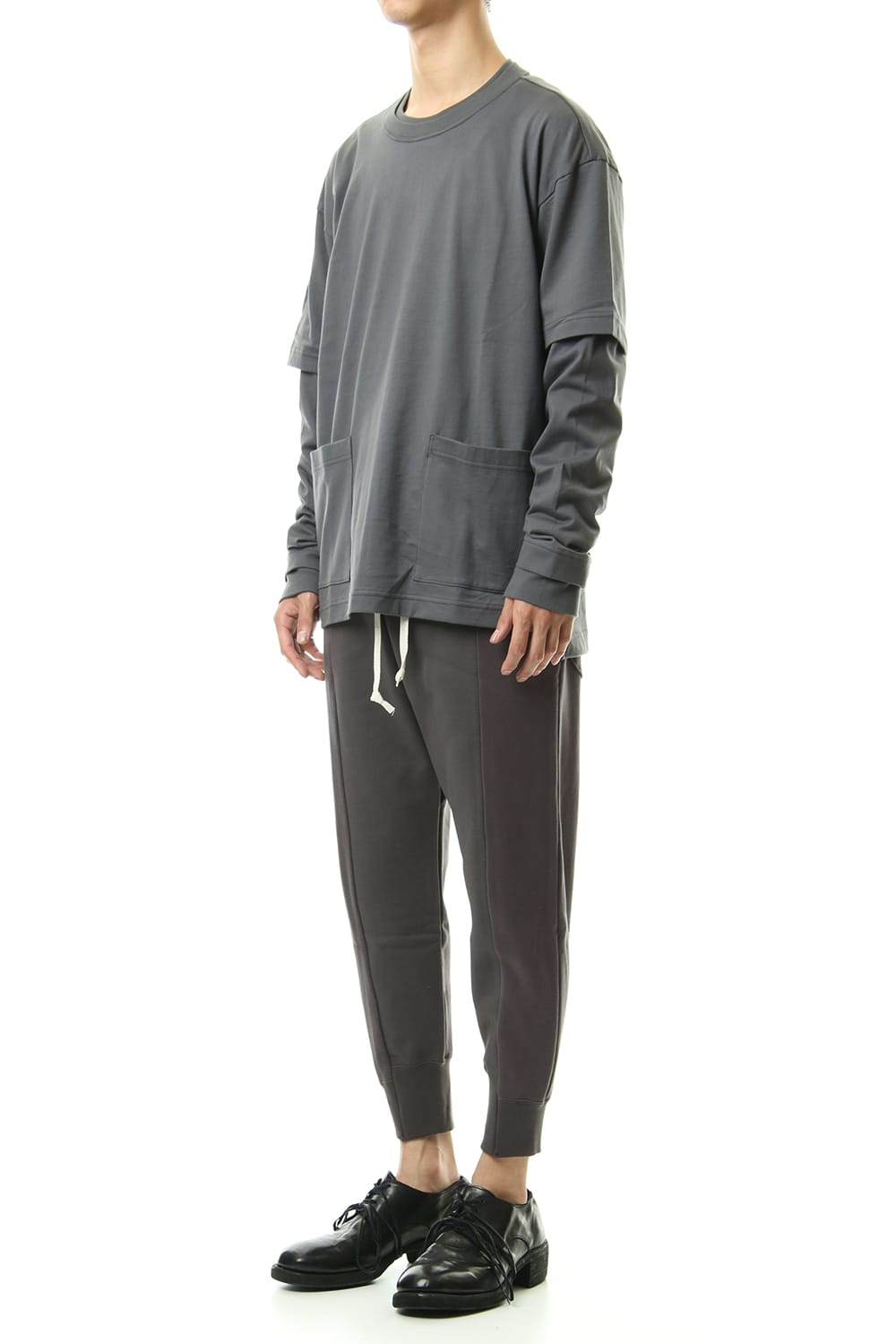 Fleece Lining Combination Pants - Gray