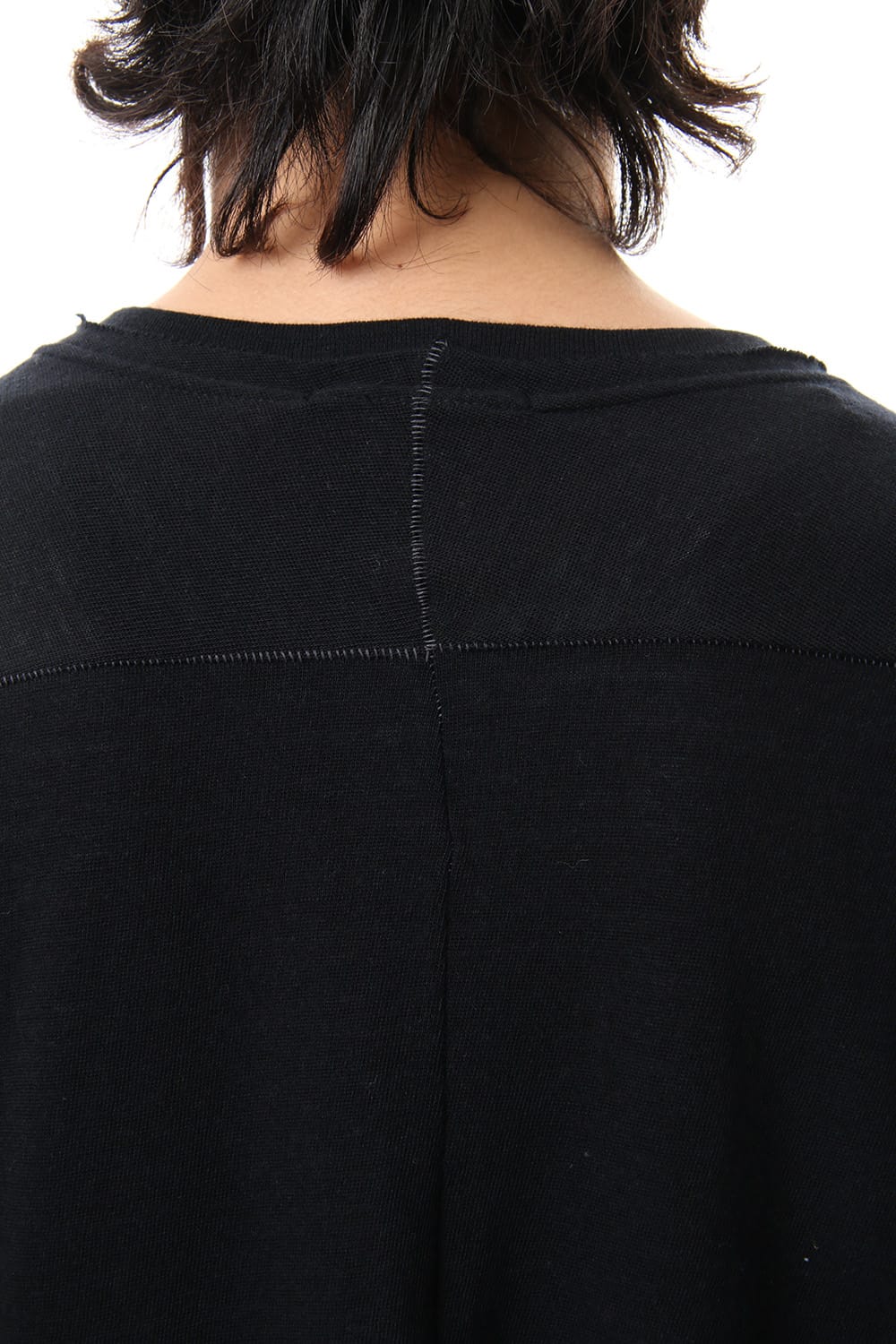 Cotton Wool Plain Stitch long Sleeve T-Shirts - Black