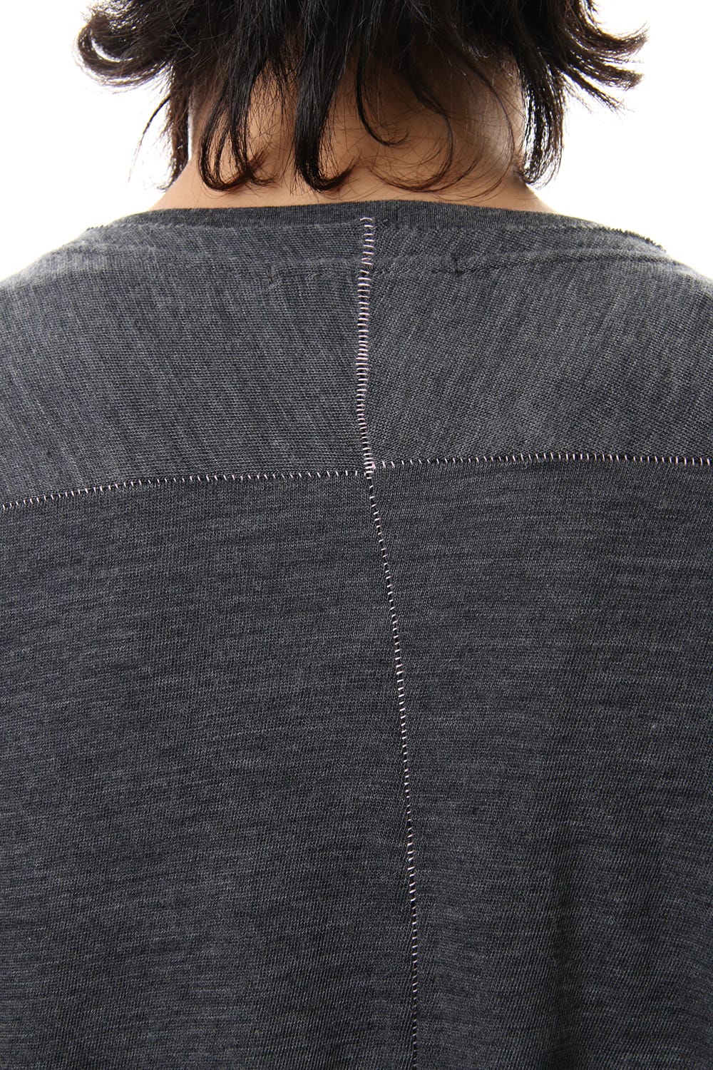 Cotton Wool Plain Stitch long Sleeve T-Shirts - Gray