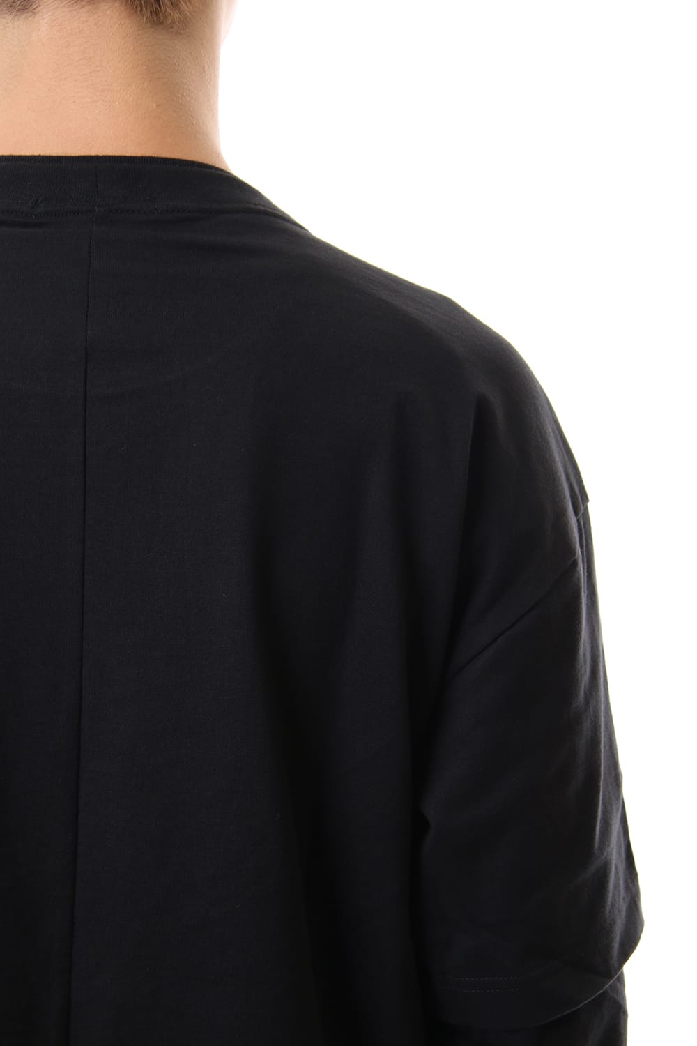 Jersey stitch Long sleeve Pocket T - Black