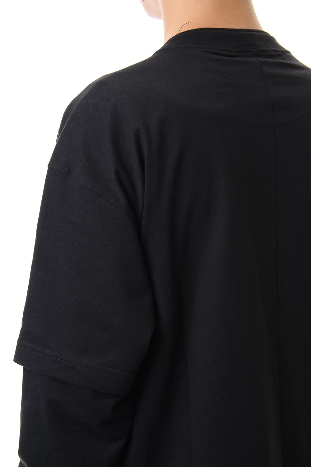 Jersey stitch Long sleeve Pocket T - Black