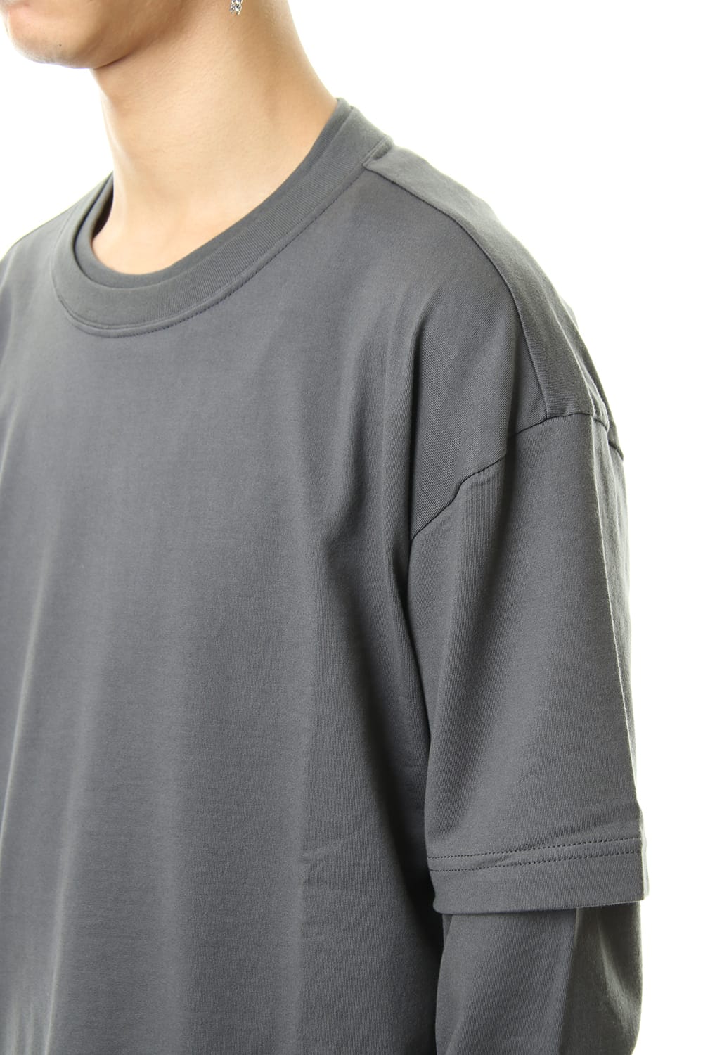 Jersey stitch Long sleeve Pocket T - Gray