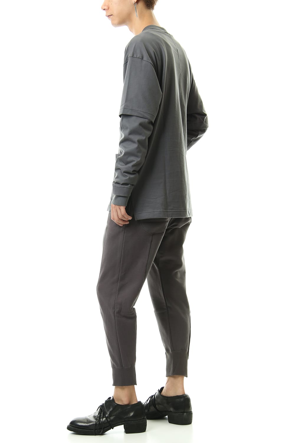 Jersey stitch Long sleeve Pocket T - Gray