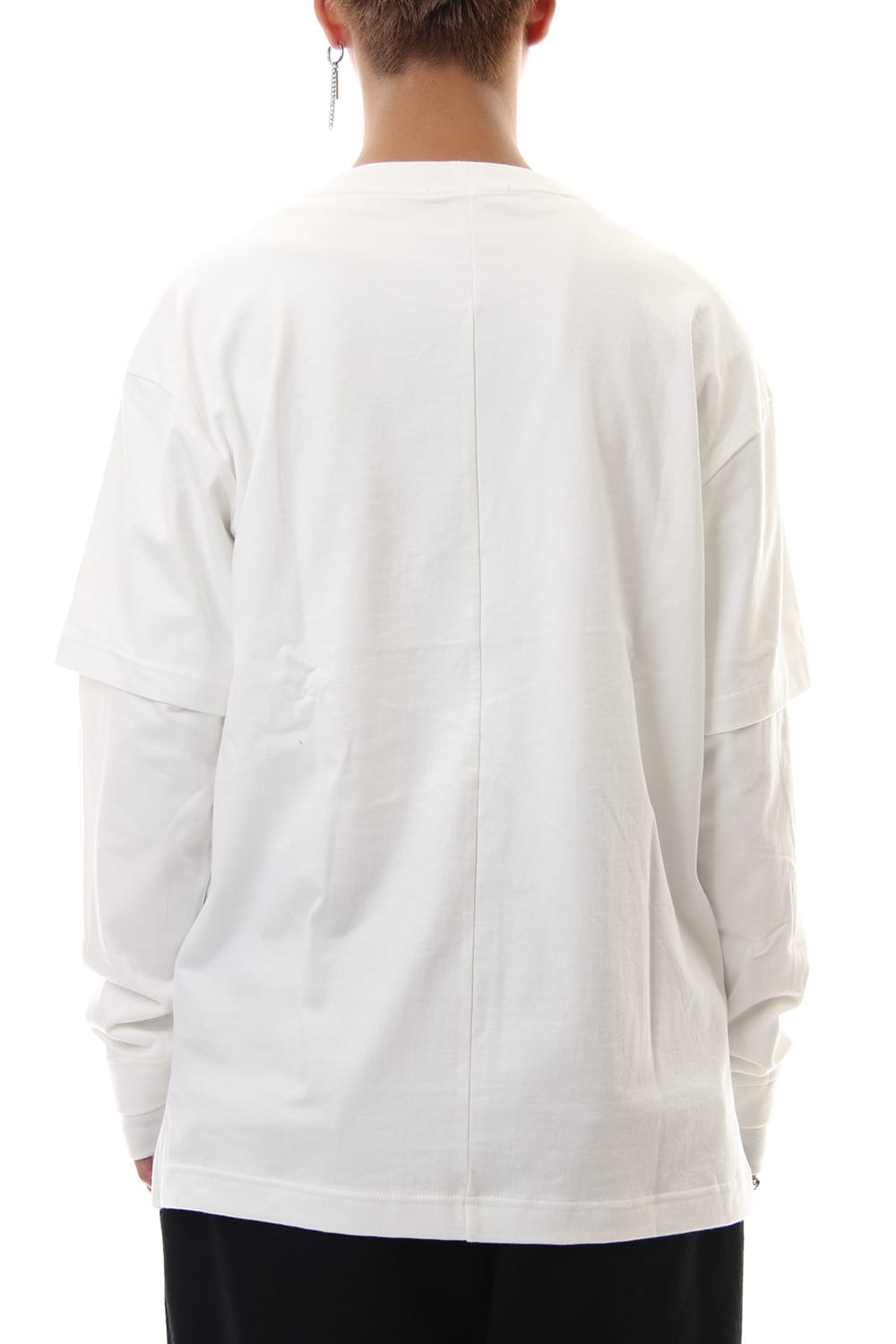 Jersey stitch Long sleeve Pocket T - White