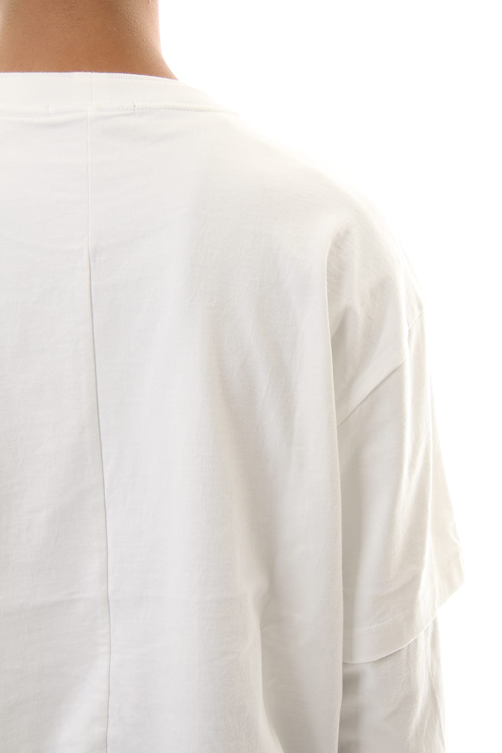 Jersey stitch Long sleeve Pocket T - White