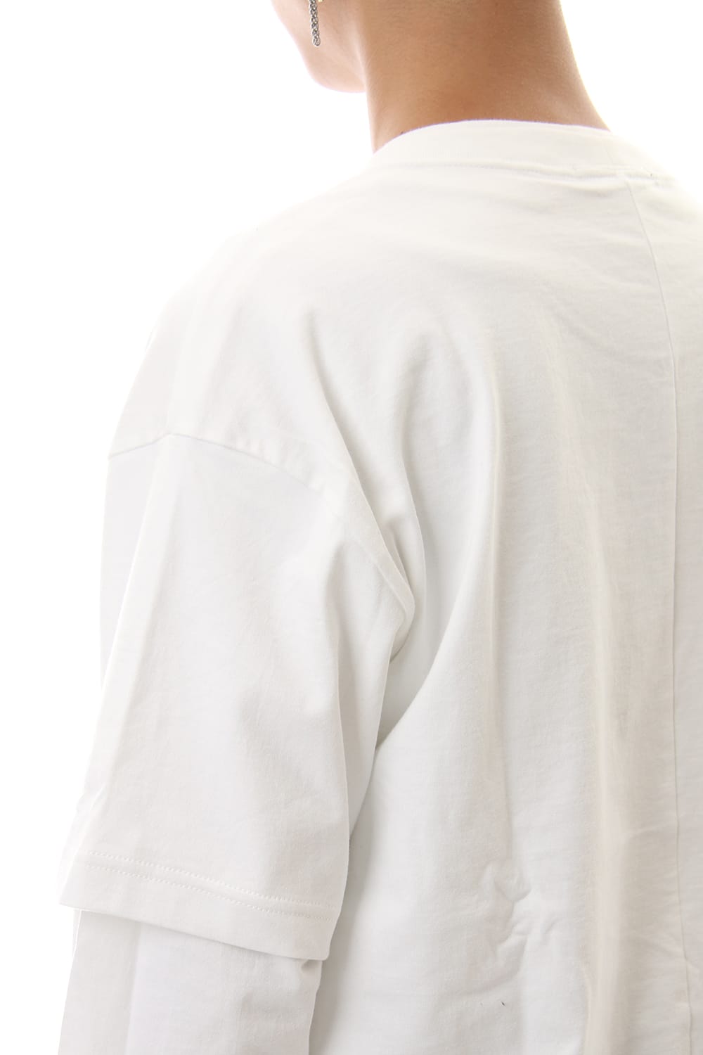 Jersey stitch Long sleeve Pocket T - White
