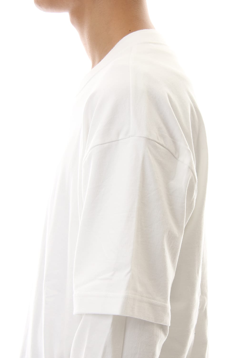Jersey stitch Long sleeve Pocket T - White