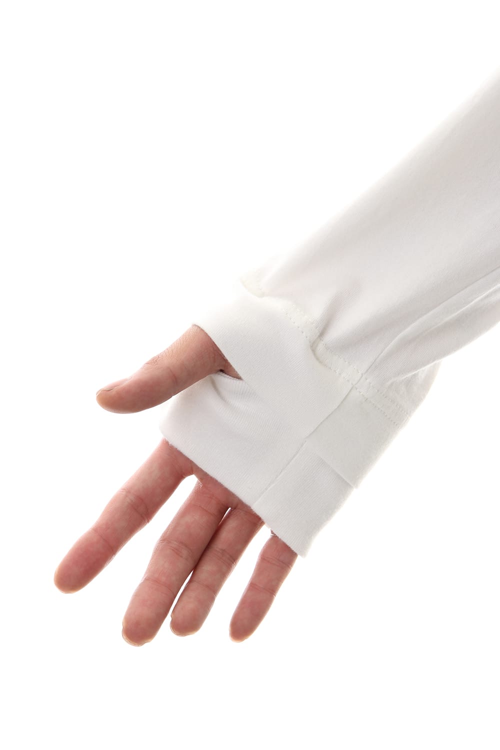 Jersey stitch Long sleeve Pocket T - White