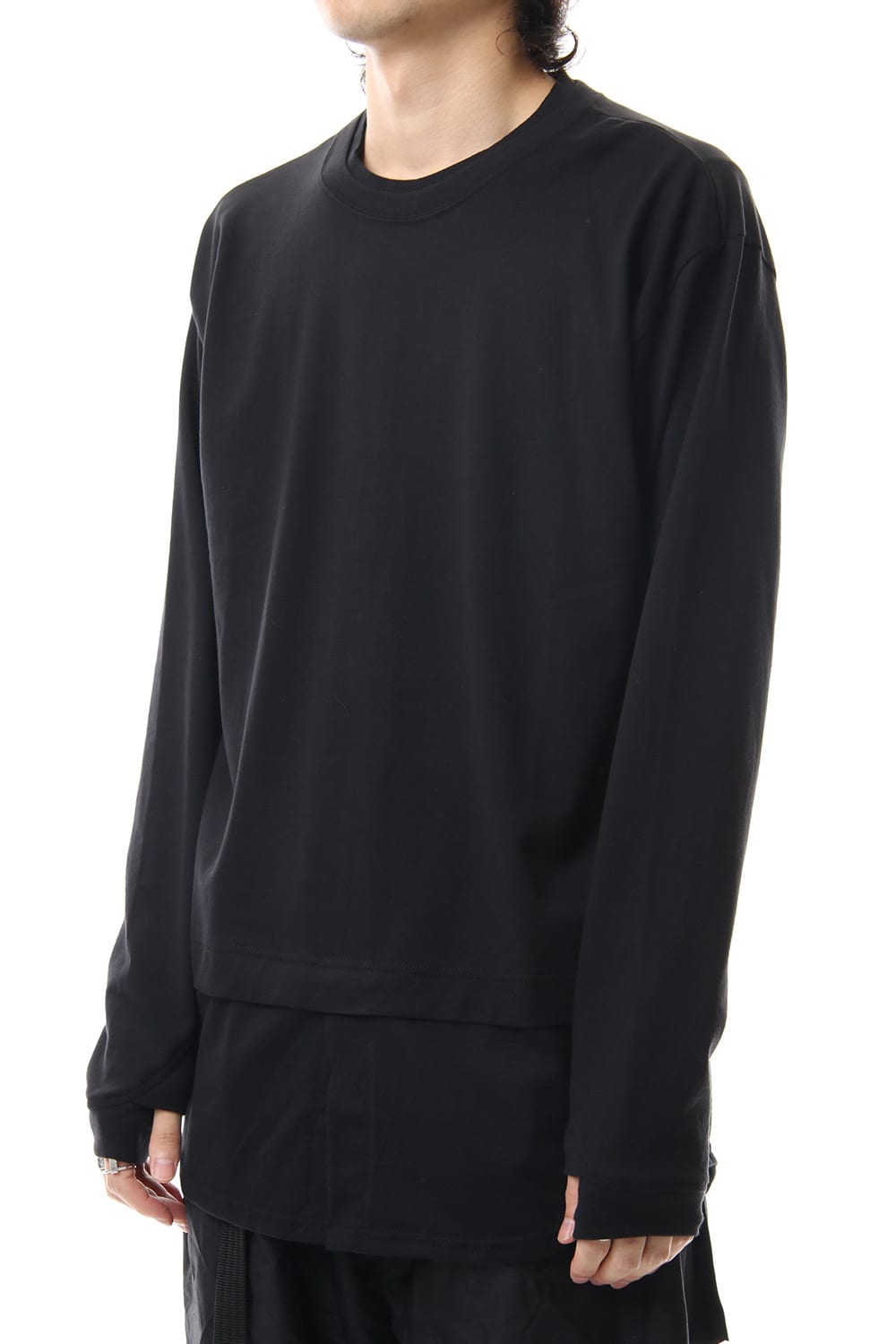 Jersey stitch Long sleeve T - Black