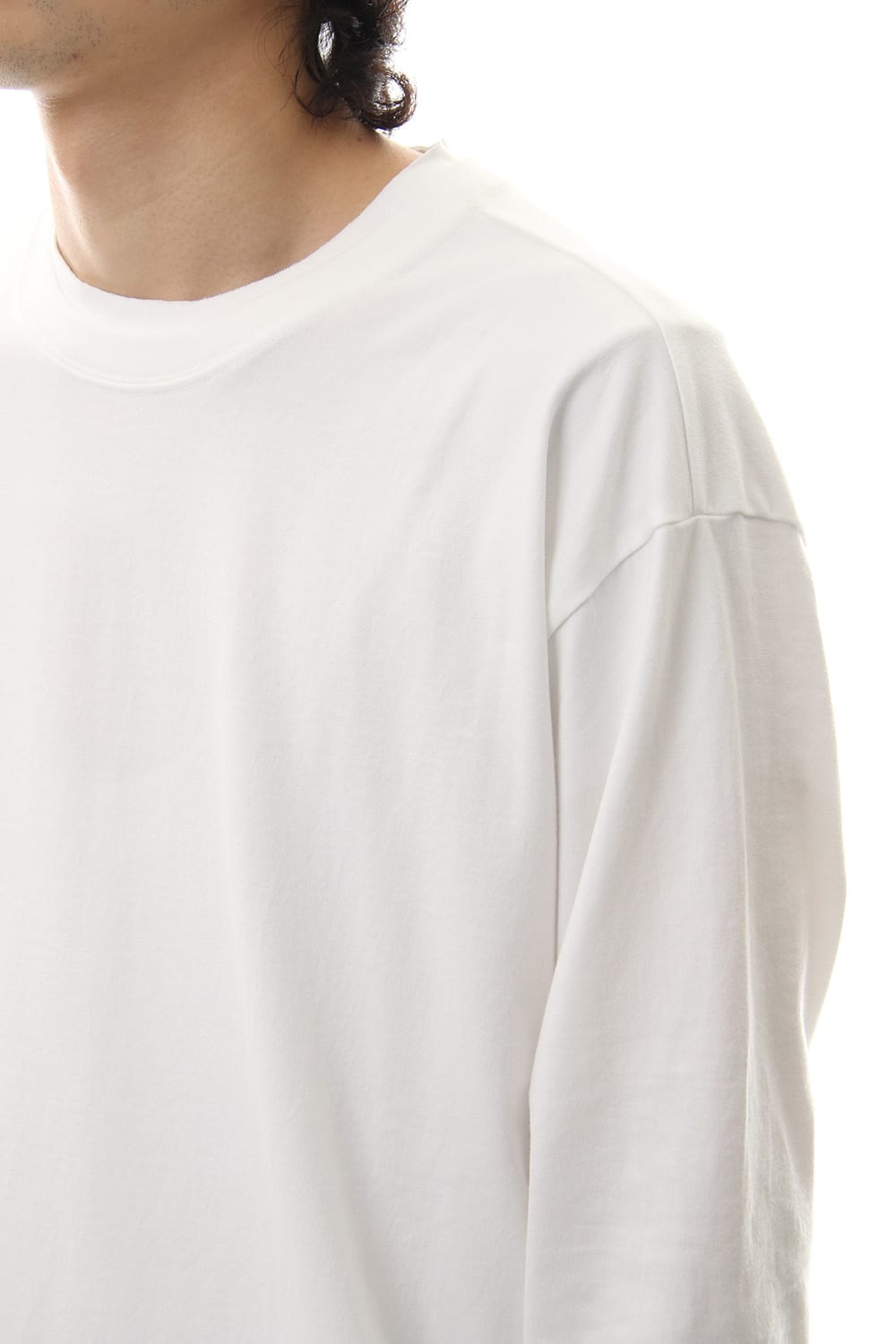 Jersey stitch Long sleeve T - White