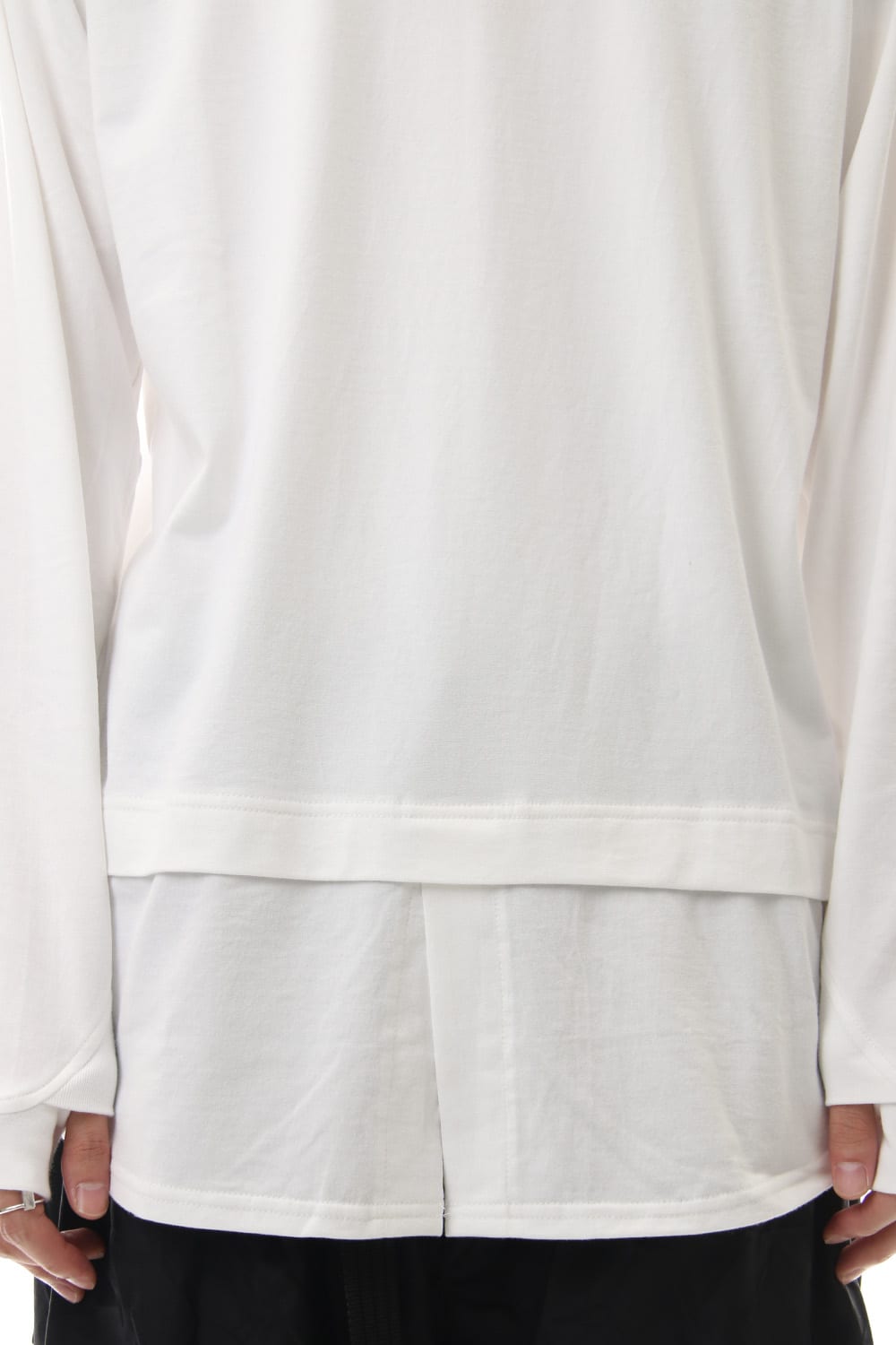 Jersey stitch Long sleeve T - White