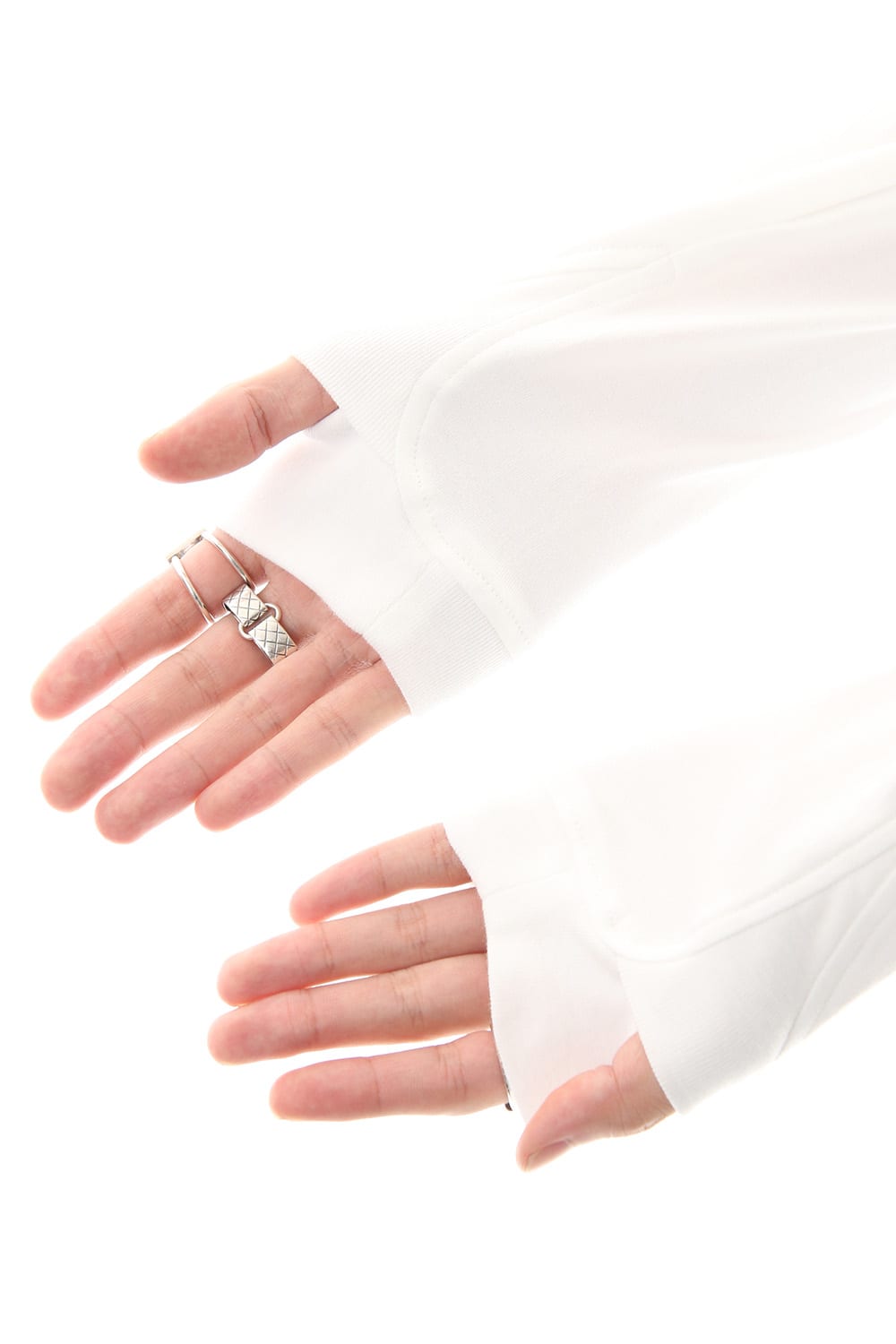 Jersey stitch Long sleeve T - White