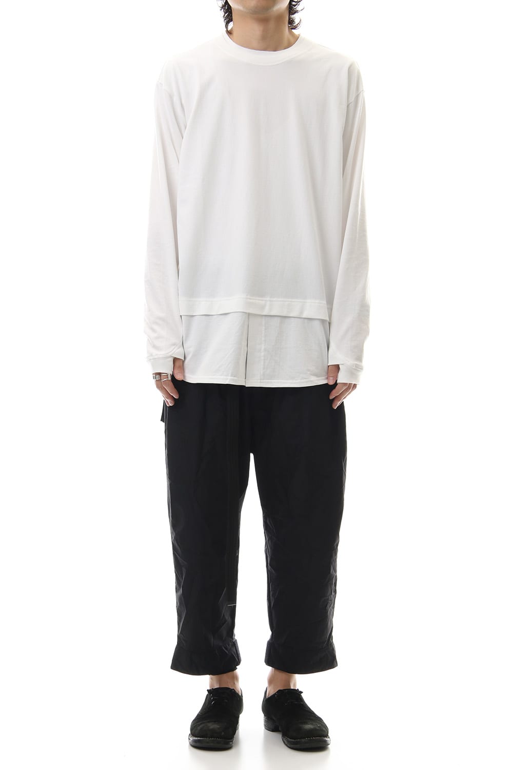 Jersey stitch Long sleeve T - White