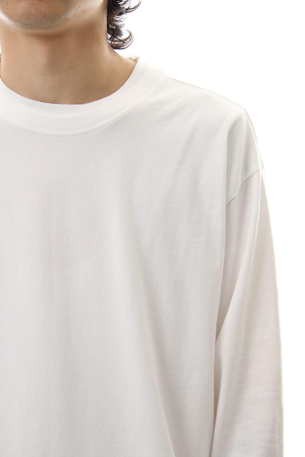 Jersey stitch Long sleeve T - White