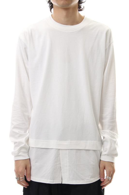 Jersey stitch Long sleeve T - White