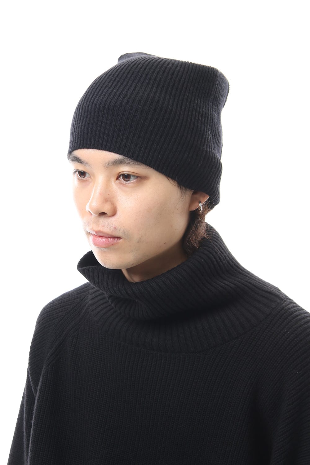 Cashmere Merino wool Knit cap - Black