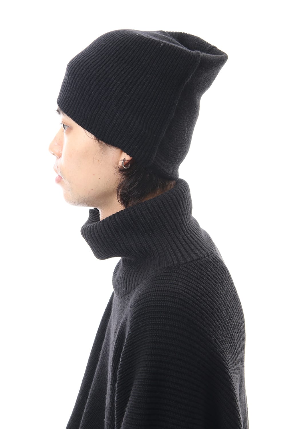 Cashmere Merino wool Knit cap - Black